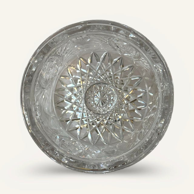 Circa 1900 American Brilliant Cut Crystal Bisquit Jar With Sterling Silver Lid For Sale - Image 4 of 8