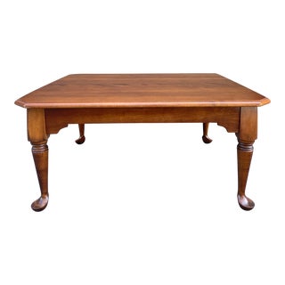 Vintage Nichols & Stone Queen Anne Solid Cherry Coffee or Cocktail Table For Sale