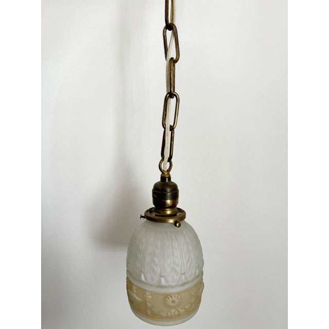 1920s/30s Art Deco Petite Pendant Light For Sale - Image 4 of 10