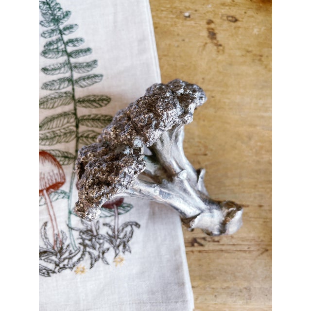 Mid-Century Modern 1970s Vintage Maitland-Smith Silvered Bronze Broccoli Floret For Sale - Image 3 of 6