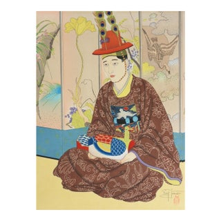 1950 Paul Jacoulet the Bridegroom Seoul, Korea Signed Woodblock Print For Sale