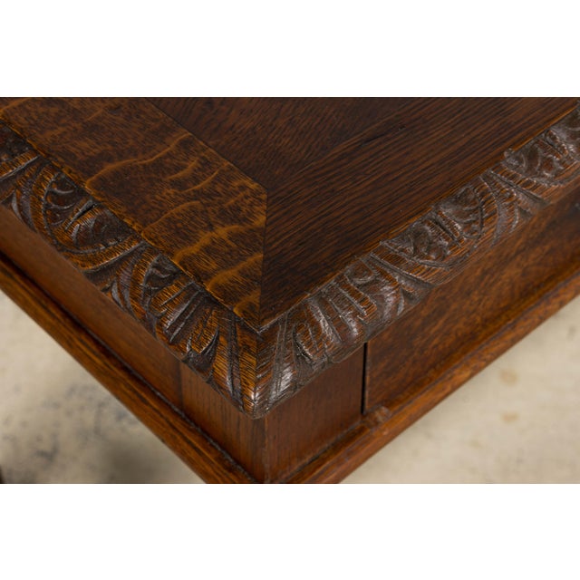 Antique French Louis XIII Style Oak Writing Table or Side Table, Late 19th Century For Sale - Image 9 of 18