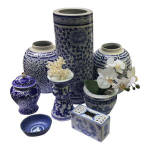 Classic Blue and White Collection Bundle of Vases