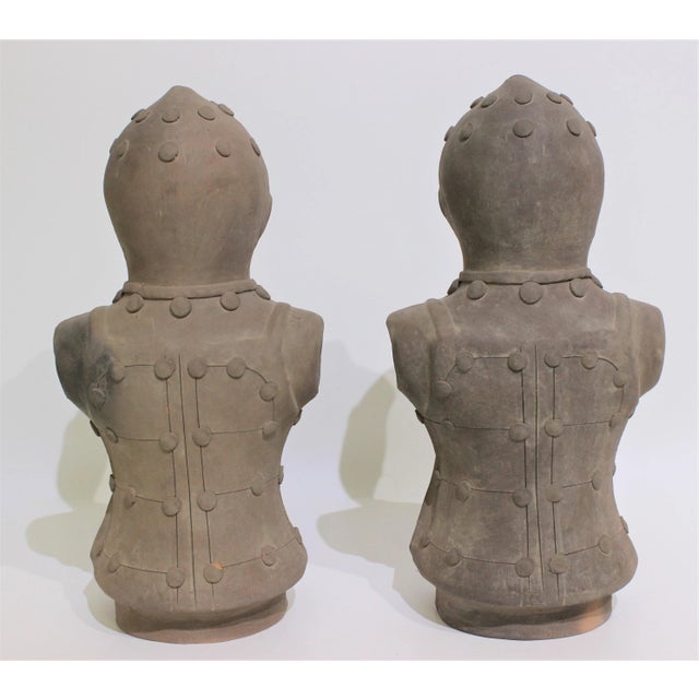 Japan Haniwa Style Figures Unglazed Terra Cotta - A Set of Two For Sale - Image 4 of 13