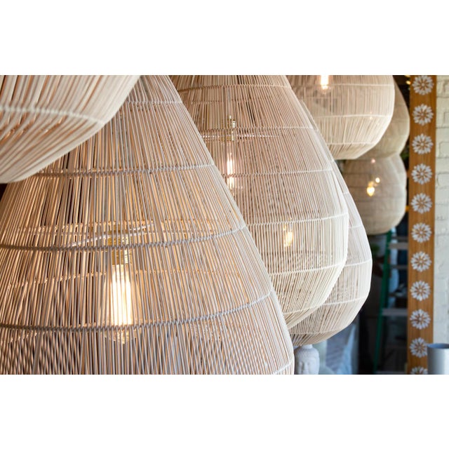 Luminous Metal Frame Tiered Laced Pendant Lantern For Sale - Image 13 of 15