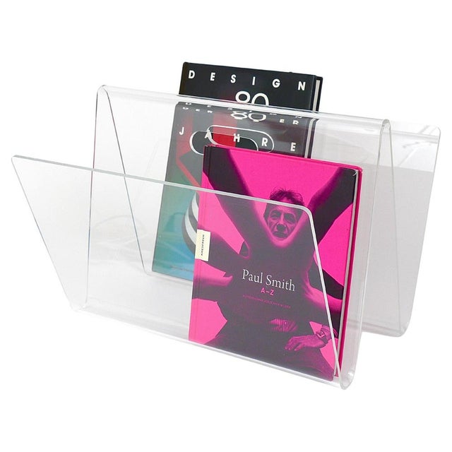 Vintage Italian Acrylic Magazine Rack, 1980s For Sale - Image 18 of 18