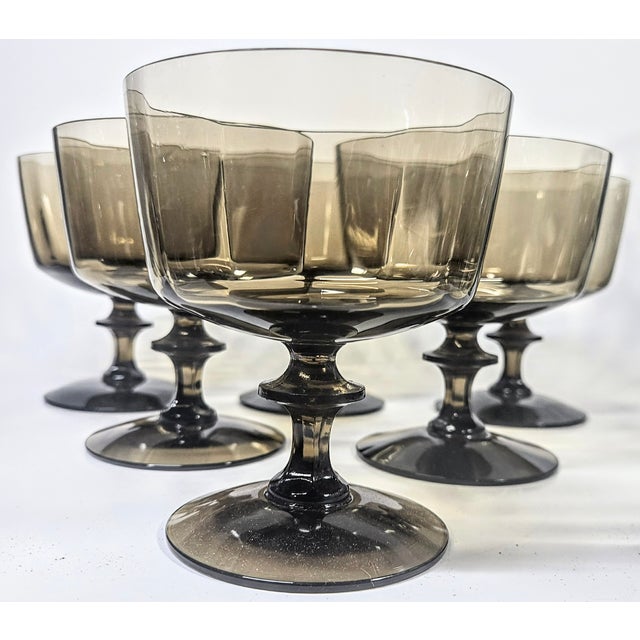 Vintage Boho Chic Nutmeg Champagne Coupes - Set of Six For Sale - Image 12 of 12