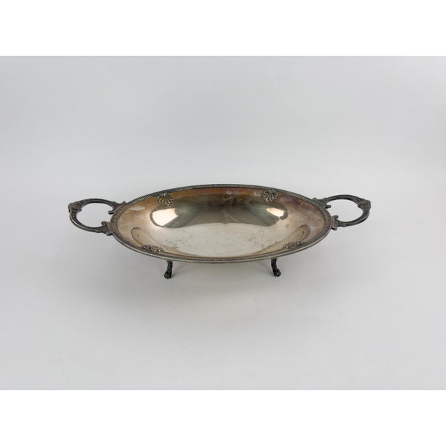 Early 20th Century Early 20th Century Silver-Plated Oval Centerpiece Platter With Handles For Sale - Image 5 of 16