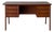 Teak 6-Drawer Executive Writing Desk With Sculpted Handles Vintage Mid-Century Modern 1960s For Sale