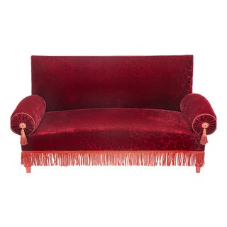 Red Alsatian Sofa, 1950s For Sale