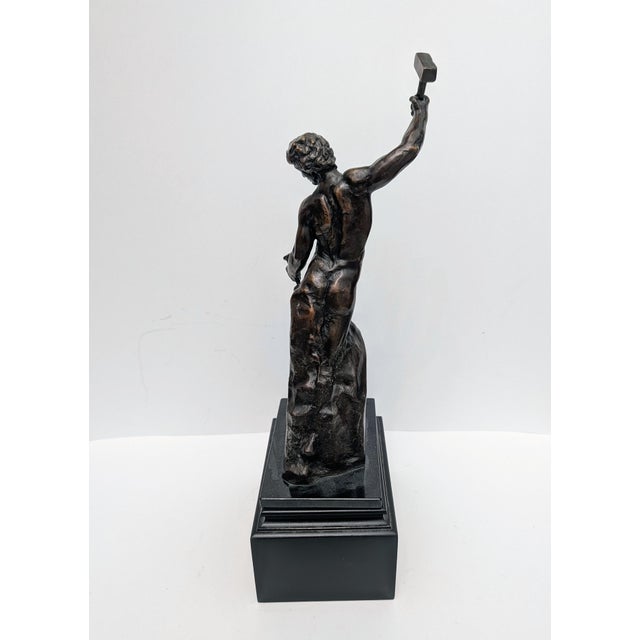 1950s Bronze Sculpture 'Self Made Man" by Bobbie Carlyle on Marble Base For Sale - Image 11 of 11