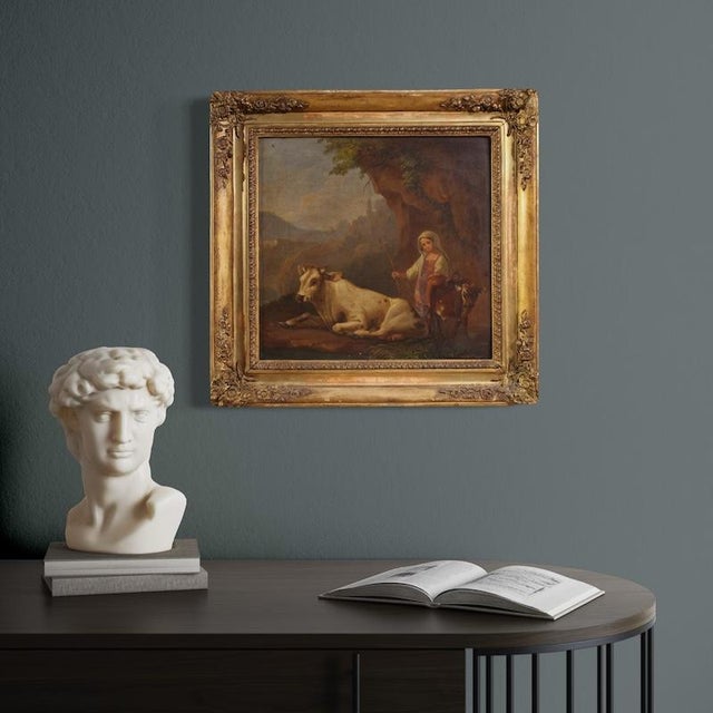 Early 19th Century Italian Artist, Bucolic Landscape, 1830, Oil on Panel For Sale - Image 5 of 16