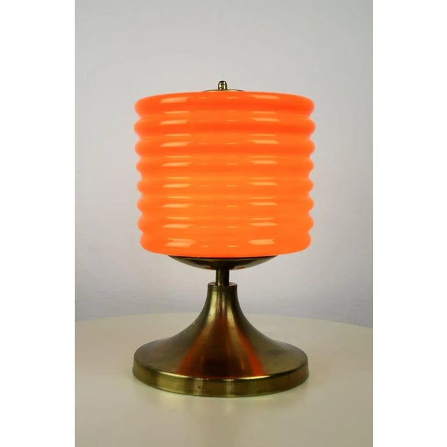 Red Mid-Century Orange Glass Table Lamp, 1960s For Sale - Image 8 of 18