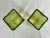 Art Glass MCM Pale Yellow Green Crackle Glass Rectangular 10" Vintage Vases-Pair For Sale - Image 4 of 9