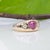 Metal Pink Sapphire Ring With Natural Diamonds: Solid 14k Gold, Heart Shaped 7x6.8mm, Size 6.75 For Sale - Image 7 of 9