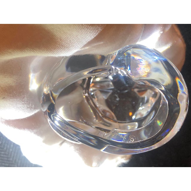 Signed Steuben Clear Crystal Seated Fox Figurine by Lloyd Atkins For Sale - Image 9 of 9