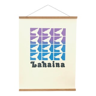 Vintage Lahaina, Maui Screen Printed Whale Travel Poster For Sale