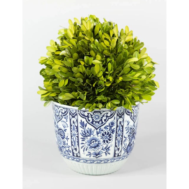 Mid-20th Century Blue and White Delft Cachepot Planter For Sale - Image 4 of 7