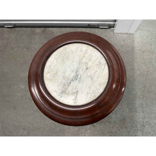 English 19th Century English Mahogany Column Cabinet With Marble Top For Sale - Image 3 of 11