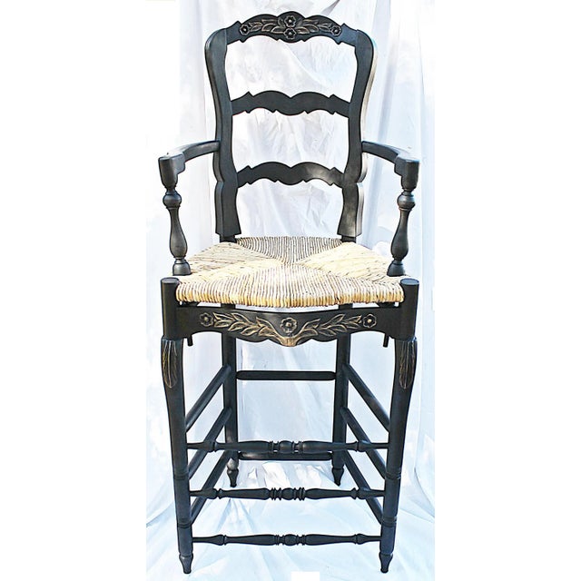 1980s Painted French Country Bar Chair For Sale - Image 9 of 9