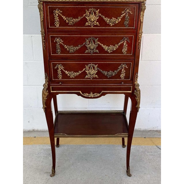 French Early 20th Century Louis XVI Style Ormolu Mounted Kingwood Vitrine, Paris For Sale - Image 3 of 9