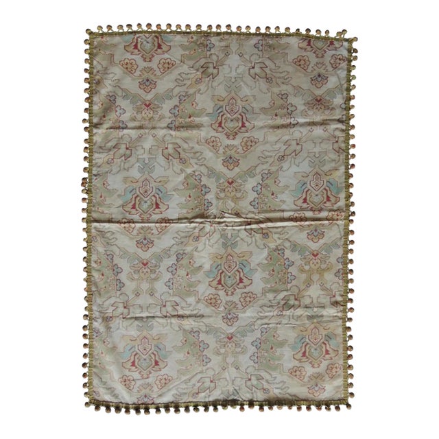 Vintage Red and Green Kilim Style Table Topper Textile For Sale