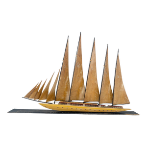 Large Very Fine Carved Wood Sculpture of a Sail Boat c1960s