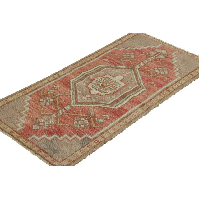 Rug & Kilim Vintage Turkish Rug in Pink With Colorful Geometric Medallion | Rug & Kilim For Sale - Image 4 of 7