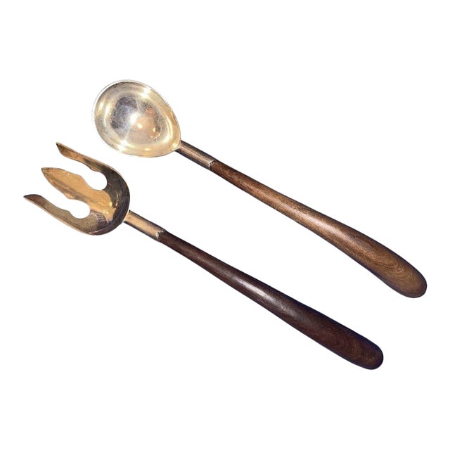 Vintage Mexican Sterling Silver Salad Utensils For Sale