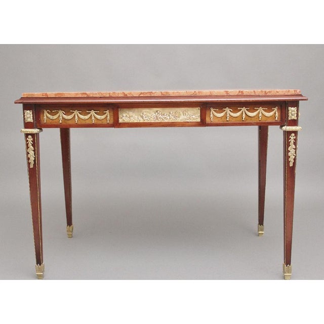 Antique French Centre Table in Mahogany with Marble Top, 1890 For Sale - Image 15 of 16