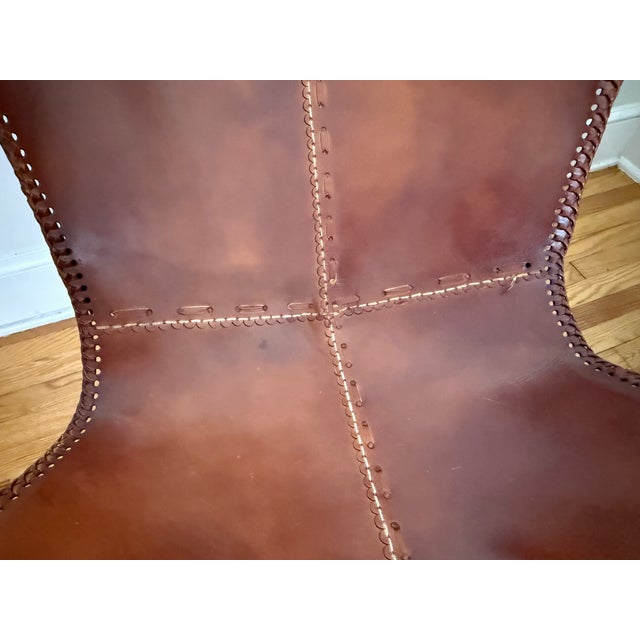 Pair of 1960s Argentine Import Leather Butterfly Chairs, After Jorge Ferrari-Hardoy for Knoll For Sale - Image 6 of 17