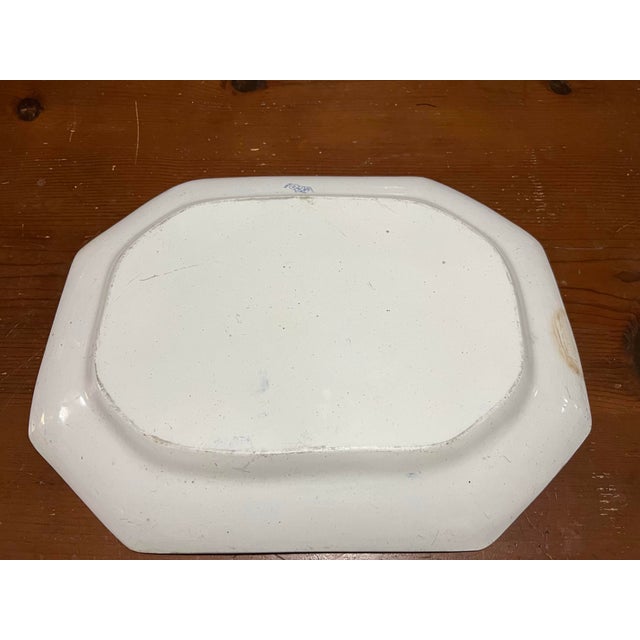 A Very Nice Antique Staffordshire Blue Transferware " Union" Pattern Platter, 1850's For Sale - Image 10 of 12