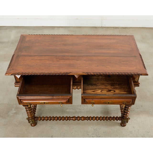 Portuguese Baroque Style Rosewood Library Table or Center Table For Sale - Image 4 of 18