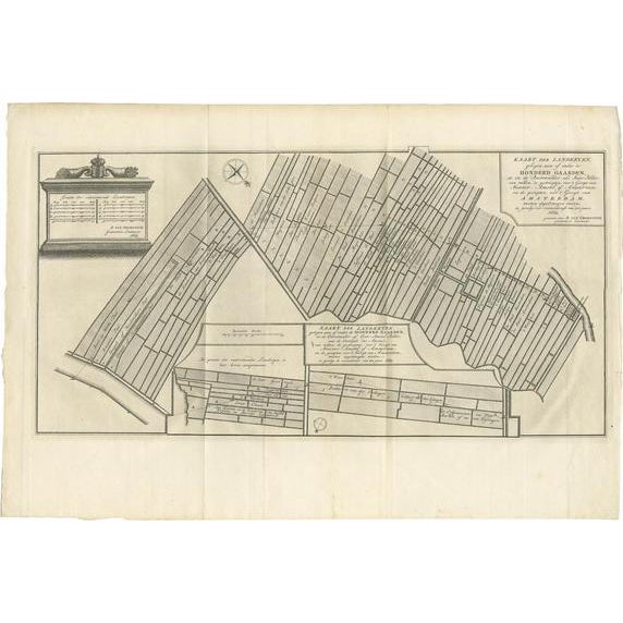 Antique Map of Estates in Amsterdam in 1669, 1767 For Sale - Image 5 of 5
