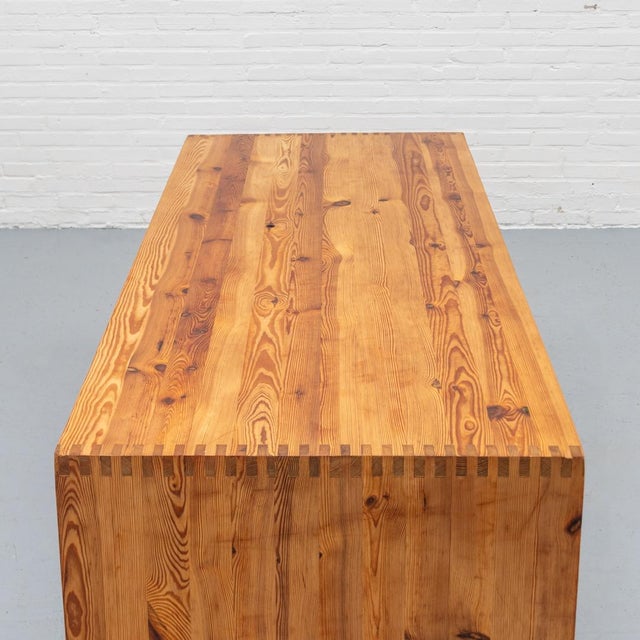 Pine Dining Table by Ate Van Apeldoorn for Houtwerk Hattem, 1970s For Sale - Image 12 of 16