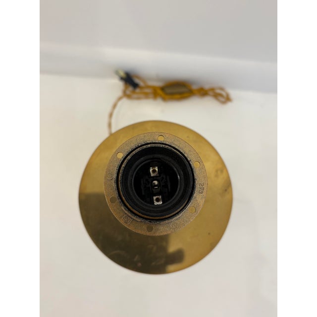 Italian 1970s Italian Mid-Century Brass and Marble Table Lamps - a Pair For Sale - Image 3 of 6