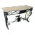 Art Deco Style Marble Top Painted Black Metal Bird Design Console Table For Sale