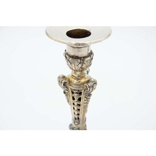 Silver Candlesticks with Openwork Cutouts, Set of 2, in Very Good conditions. Designed from 2000 This piece has an...