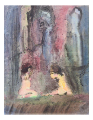 Swedish Artist, Begråtande, 1969, Mixed Media on Paper