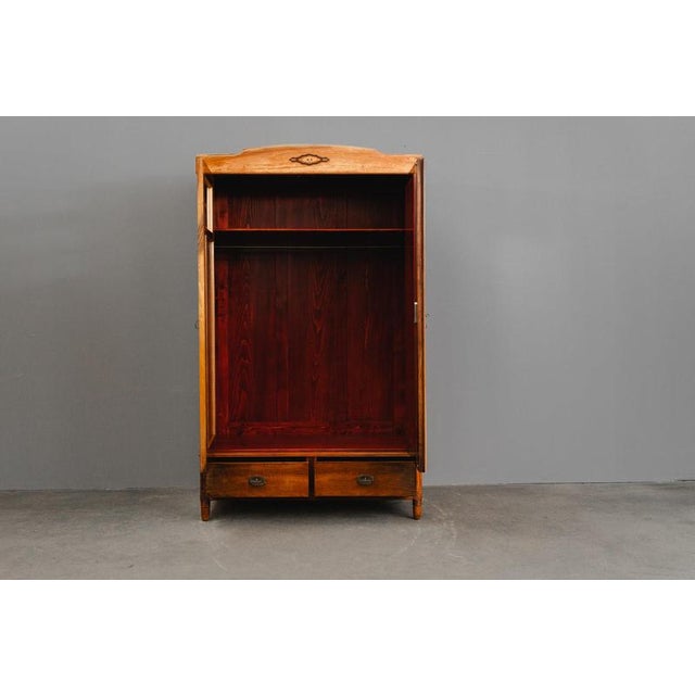 Art Nouveau Wardrobe in Brass and Pine For Sale - Image 3 of 18