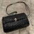 1960s French Riviera Style Glossy Black Wicker and Brass Italian Shoulder Bag For Sale - Image 10 of 12