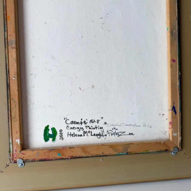 2010s "Cosmic 528" Abstract Impasto Oil Painting, Signed Helena For Sale - Image 5 of 5