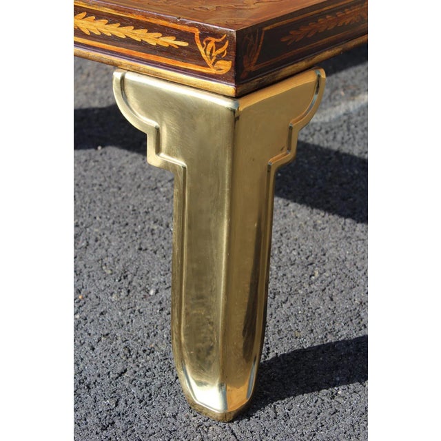 Gold Mastercraft Chinoiserie Glass-Top Coffee Table For Sale - Image 8 of 12