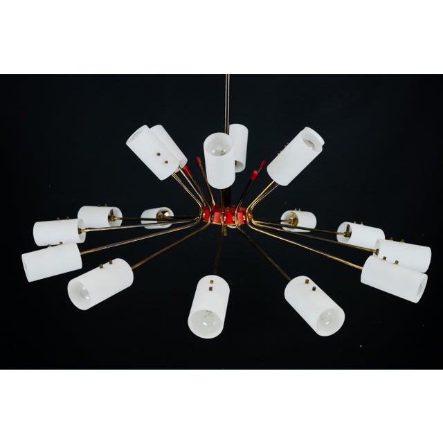 Large Mid-Century 18-Arms Chandelier in the manner of Arredoluce, Italy, 1950s For Sale - Image 10 of 12
