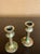 Brass Antique Brass Hand-Spun Candlesticks With Natural Verdigris, Early 20th Century For Sale - Image 8 of 11