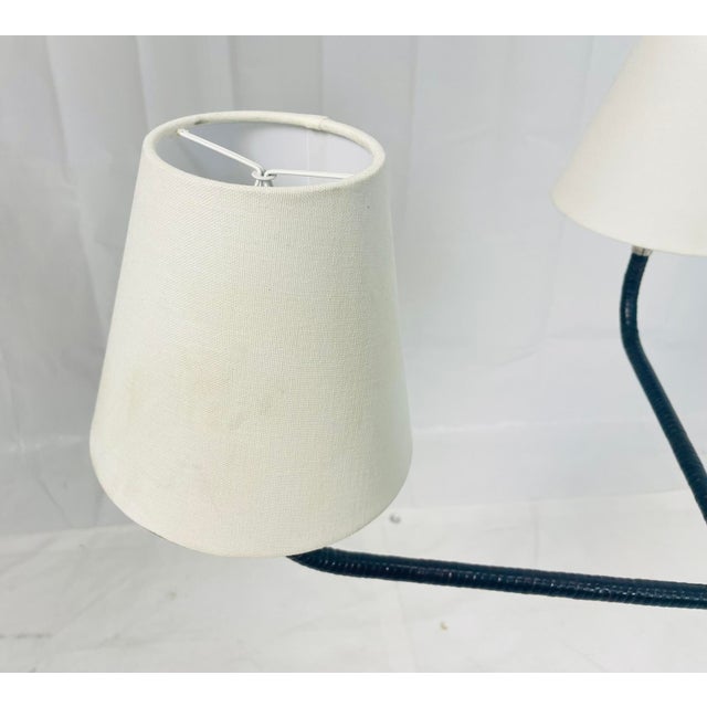 Chapman & Myers “Basden” Medium Chandelier for Visual Comfort, Nickel & Rattan For Sale - Image 10 of 15