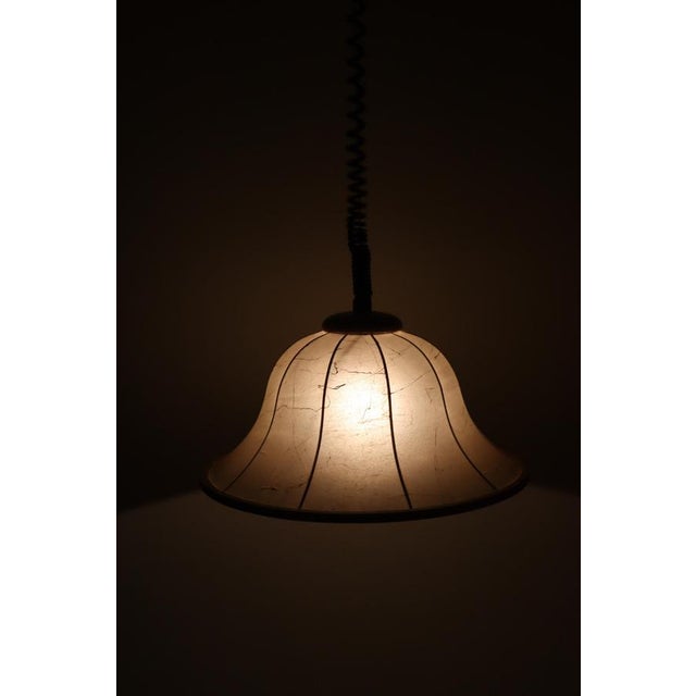 Brown Cocoon Hanging Lamp in Beechwood, 1980s For Sale - Image 8 of 14