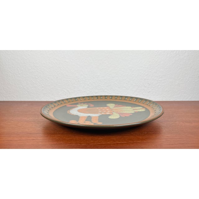 Vintage German Ceramic Wall Plate with Bird Design from Keramik Manufaktur Kupfermühle, 1970s For Sale - Image 13 of 14