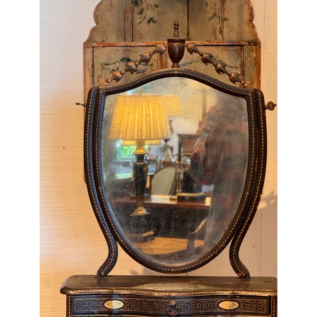 Asian Antique 19th Century China Trade Lacquered Dressing Mirror For Sale - Image 3 of 12