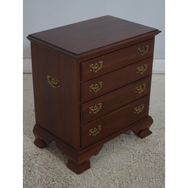 Traditional Pair Ethan Allen Cherry 4 Drawer Nightstand Chests For Sale - Image 3 of 18